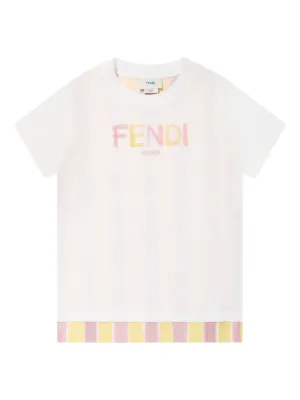 Fendi Kids logo-embroidered T-shirt | White | FARFETCH