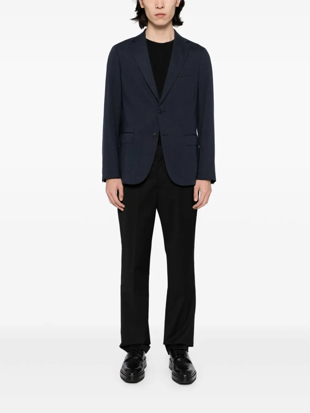 BOSS Blazer met enkele rij knopen Blauw