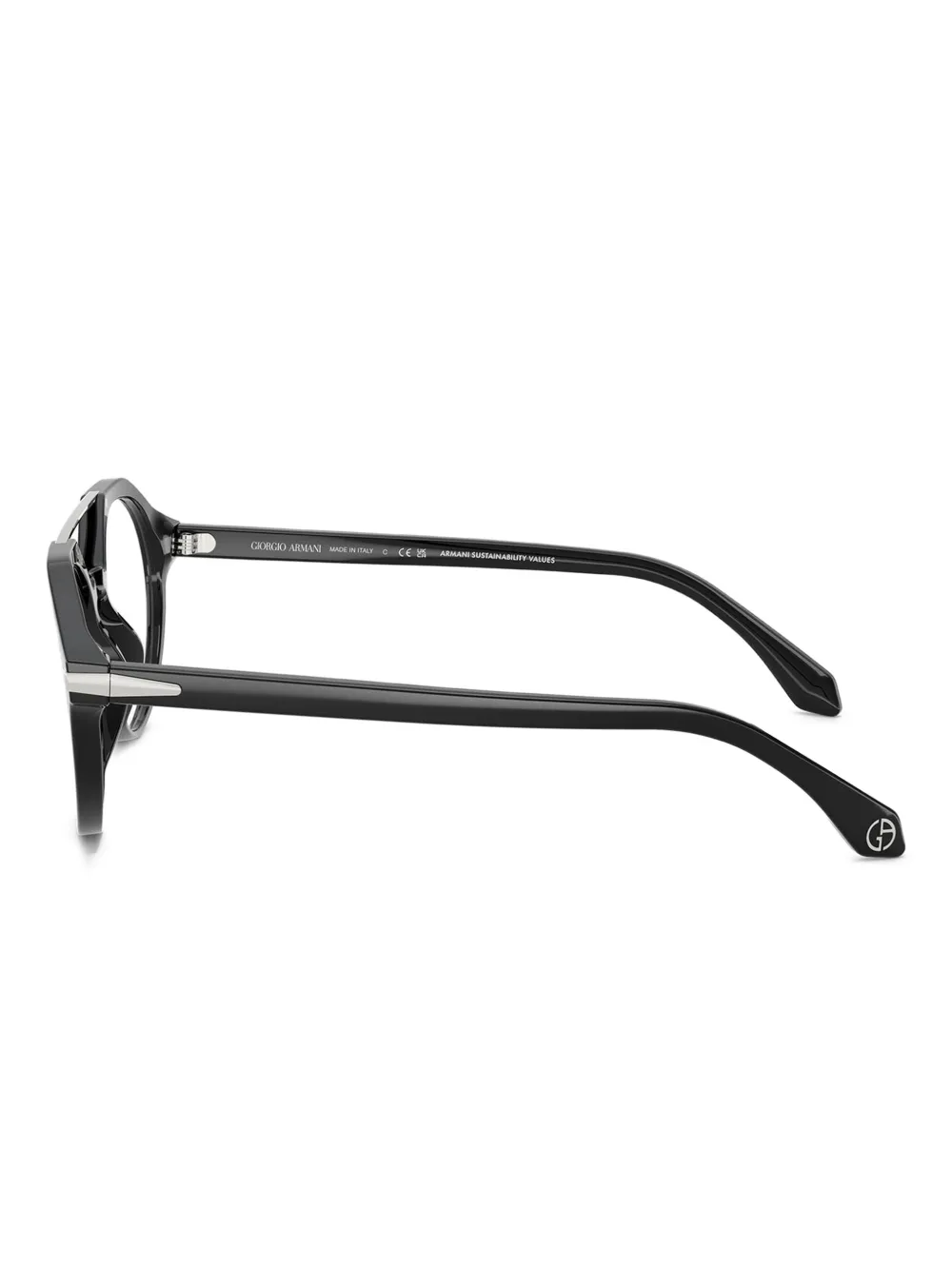 Giorgio Armani Bril met geometrisch montuur Zwart