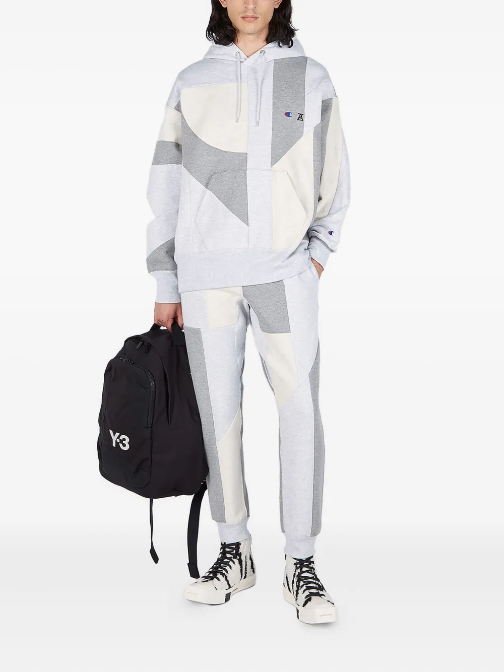 Anrealage x Champion panelled drawstring track pants Wit