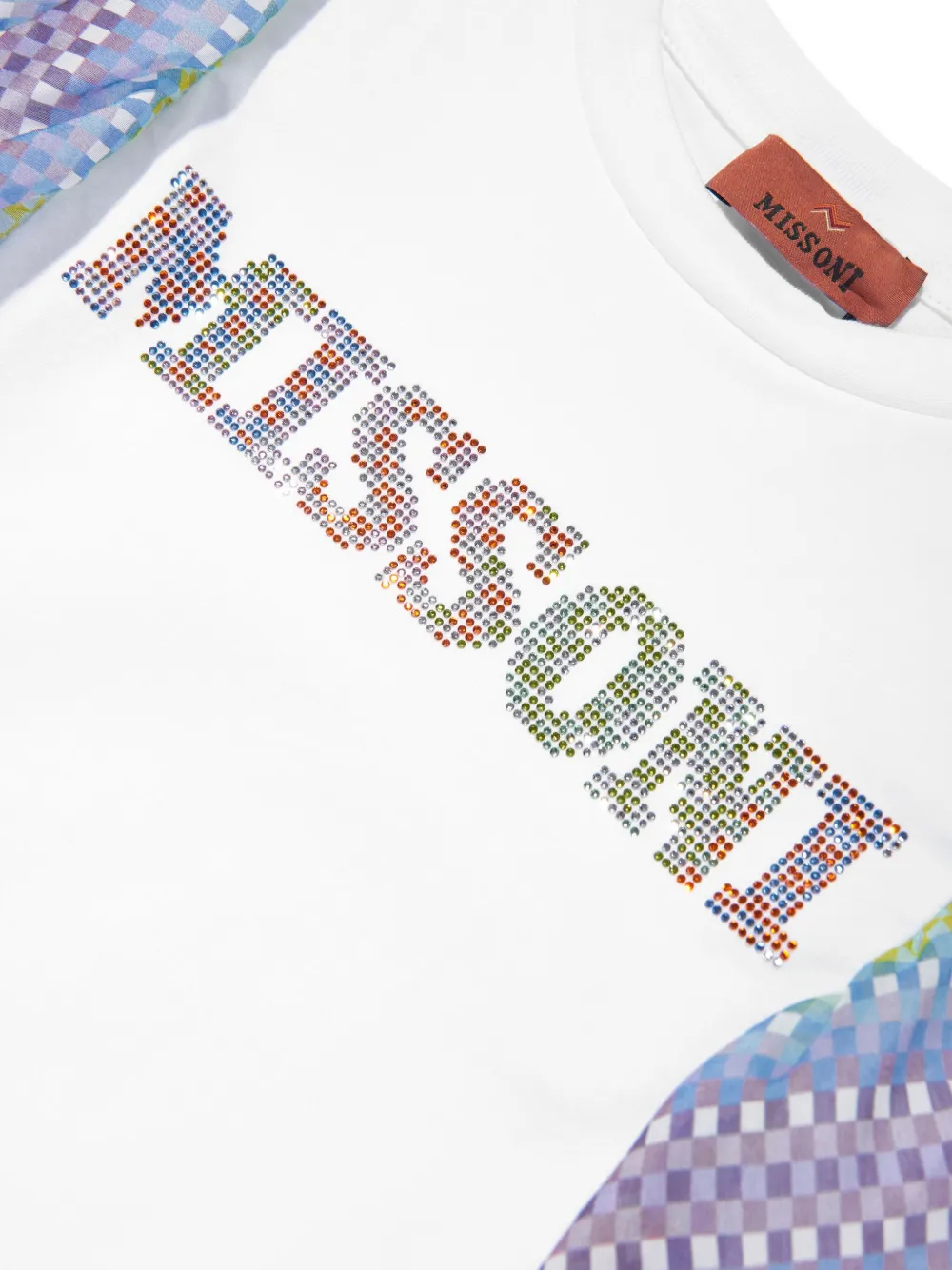 Missoni Kids Jurk verfraaid met kristallen Wit