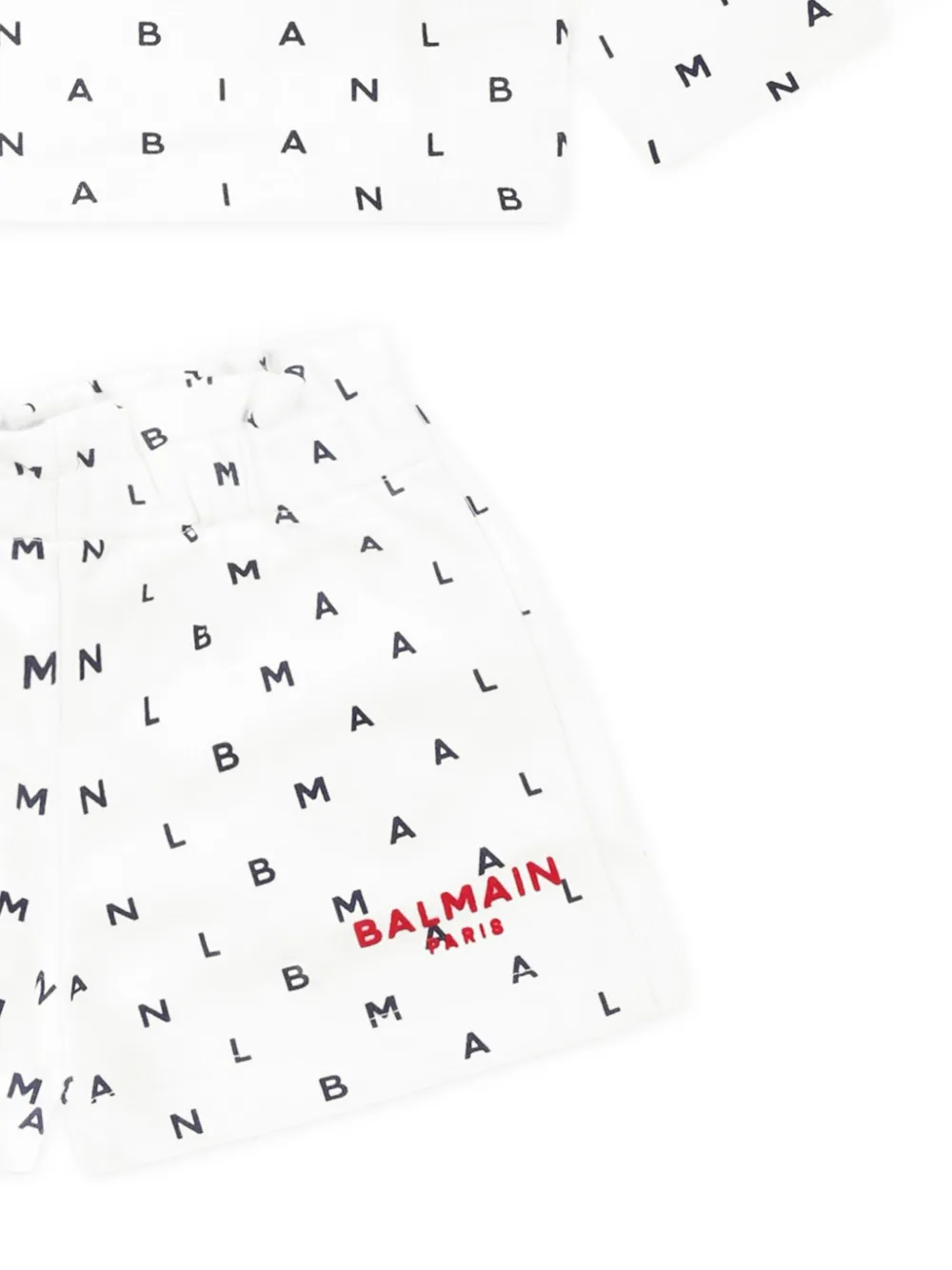Balmain Kids Shorts set met logoprint Wit