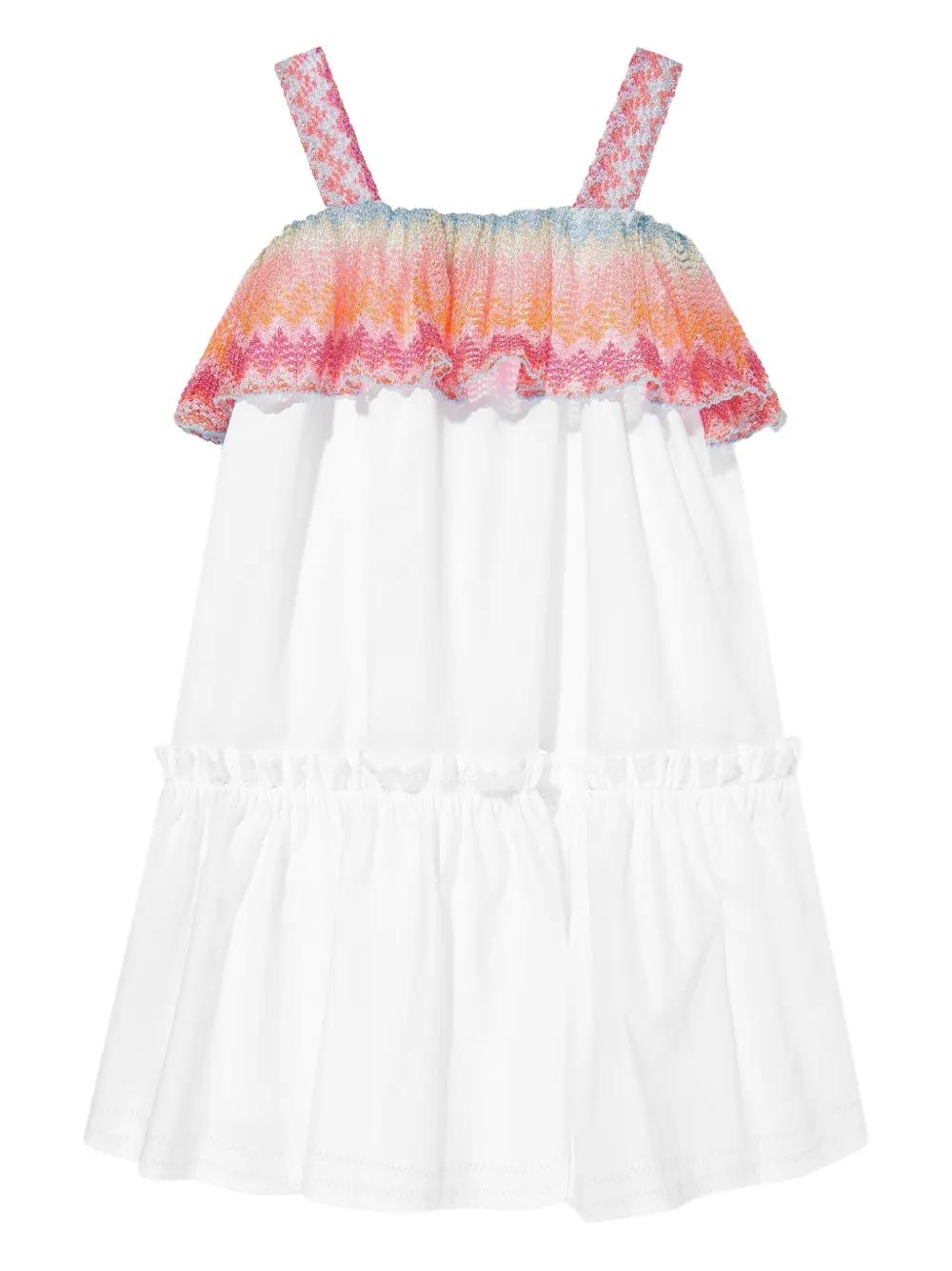 Missoni Kids Jurk met chevron detail Wit