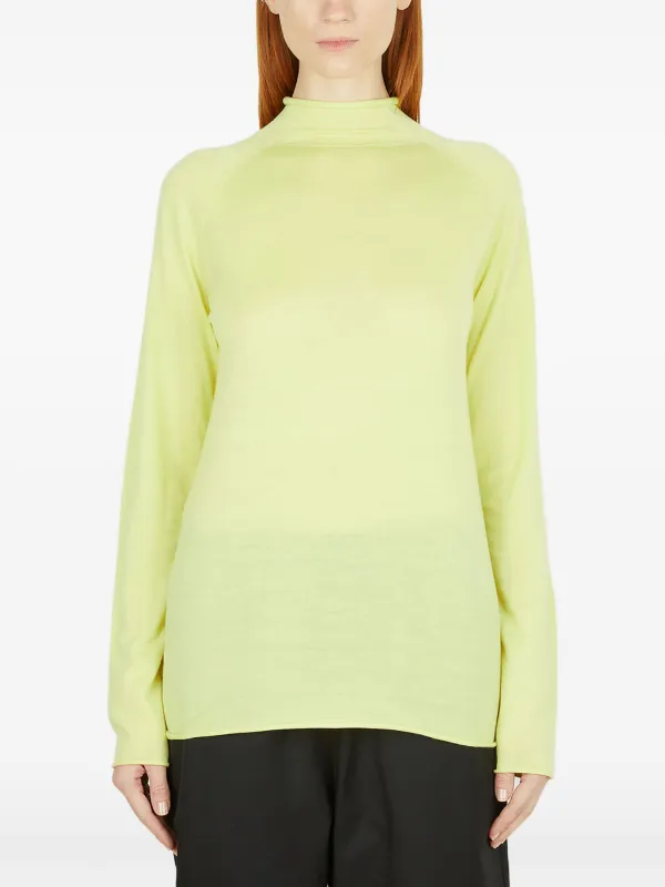Studio Nicholson Jersey Calid Con Cuello Vuelto Amarillo
