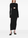 Wynn Hamlyn ribbed high-neck cut-out midi dress - Black