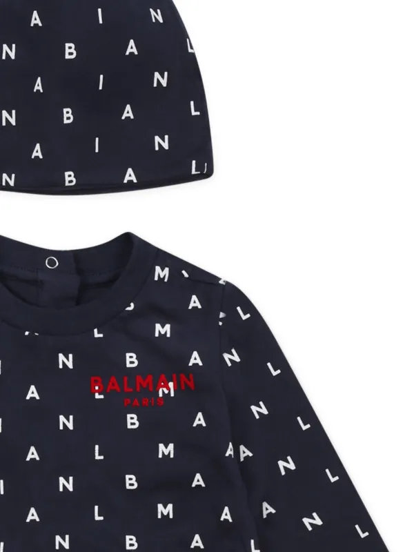 Balmain Kids Body à Monogramme Bleu FARFETCH TN