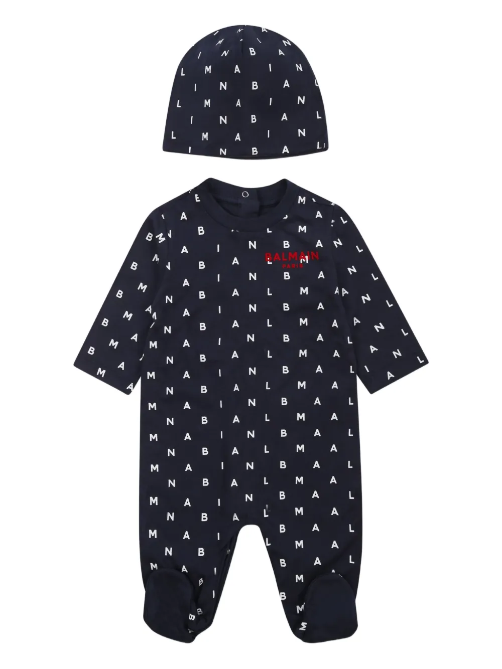 Balmain Kids モノグラム ボディスーツ - ブルー Balmain Kids モノグラム ボディスーツ - ブルー