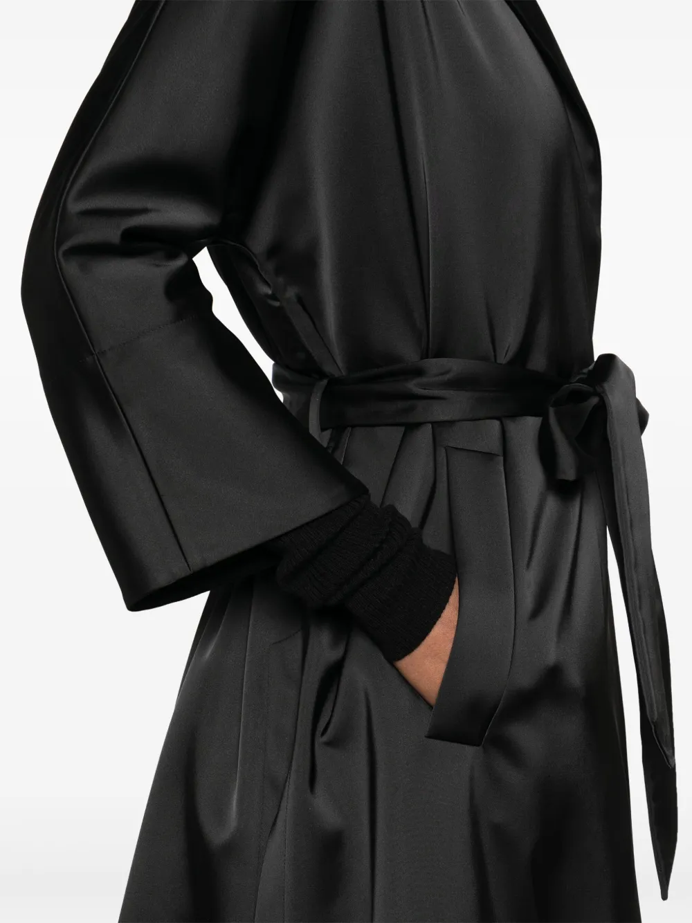 Herno Satijnen trenchcoat Zwart