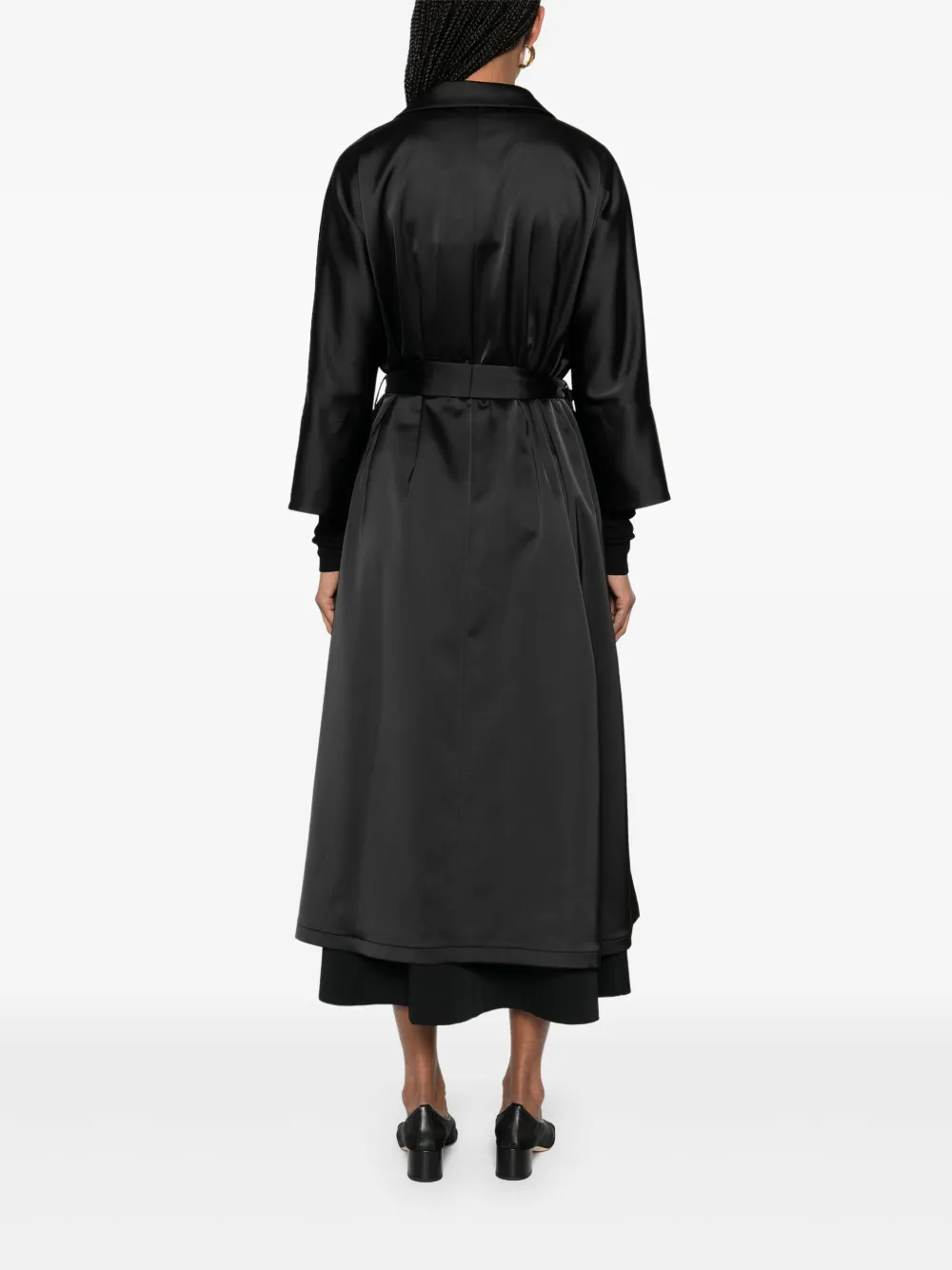 Herno Satijnen trenchcoat Zwart
