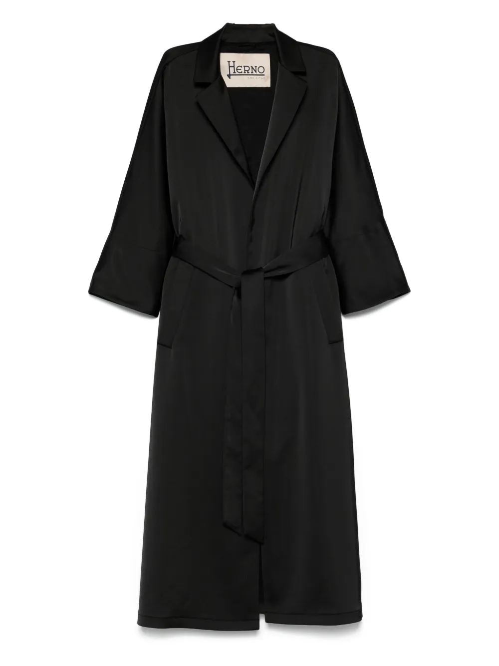 Herno Satijnen trenchcoat Zwart