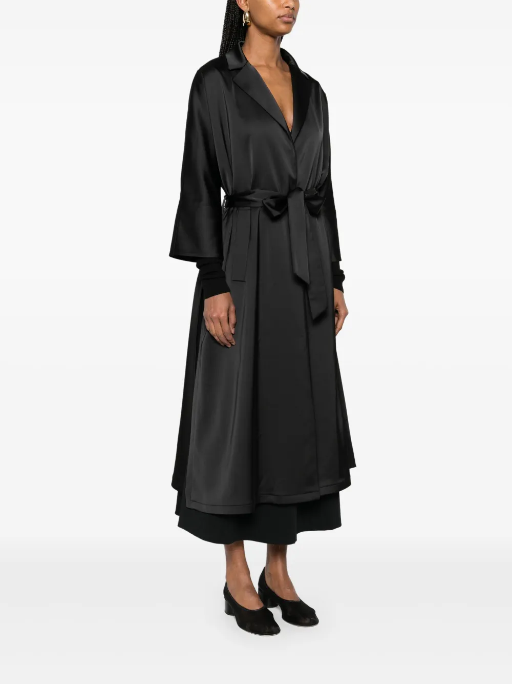 Herno Satijnen trenchcoat Zwart