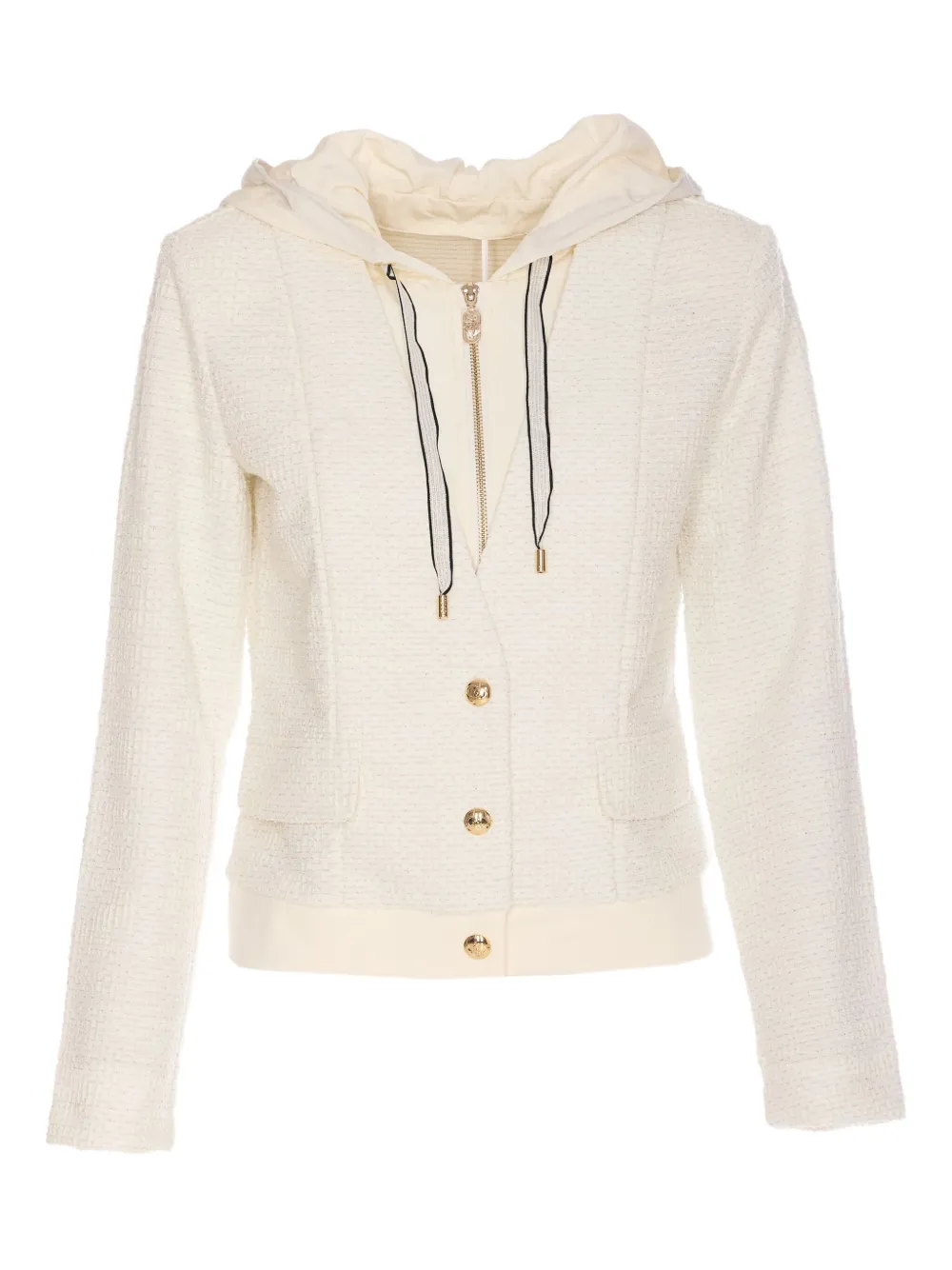 LIU JO bouclé hooded jacket | Neutrals | Image 1