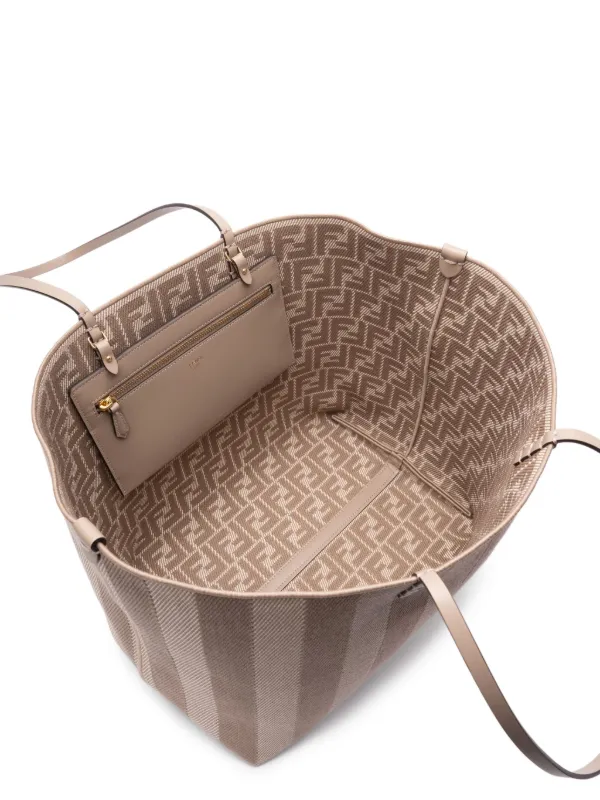 FENDI Roll ストライプ トートバッグ L | ニュートラル | FARFETCH JP