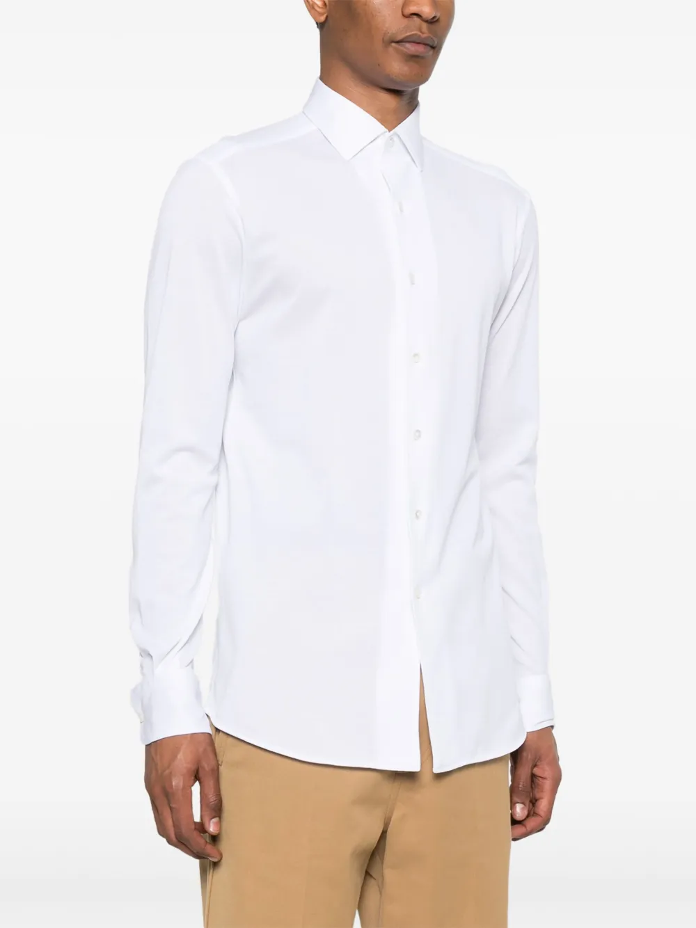 Zegna Piqué overhemd Wit