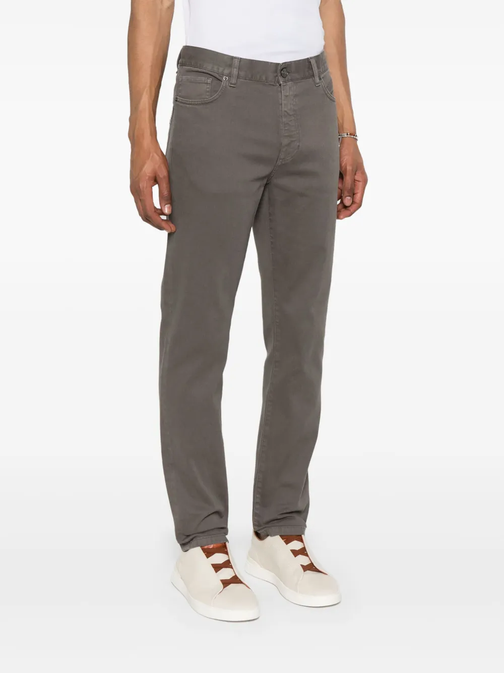 ZEGNA LOGO-PATCH JEANS