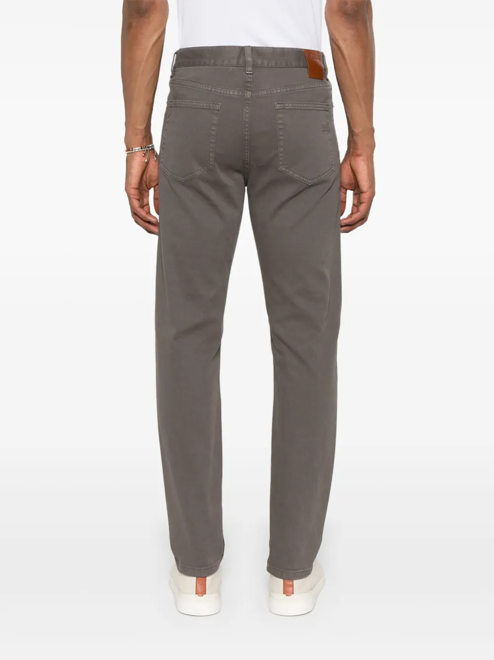 ZEGNA LOGO-PATCH JEANS
