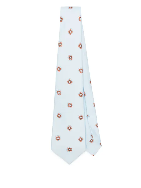 Kiton patterned silk tie