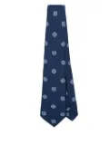 Kiton patterned silk tie - Blue