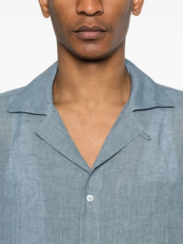 定価5万　新品　ラルディーニ　 シャツ41 リネン　麻　lardini Lardini リネンシャツ | ブルー | FARFETCH JP