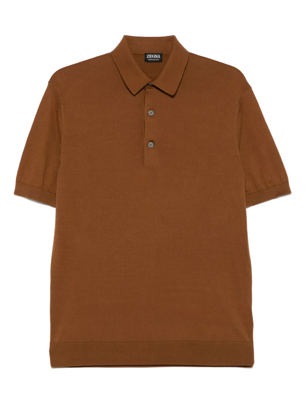 Zegna fine-knit polo shirt | Brown | Image 1
