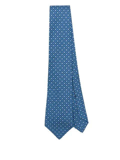 Kiton patterned silk tie