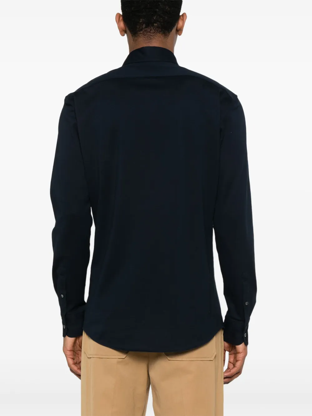 Zegna Piqué overhemd Blauw
