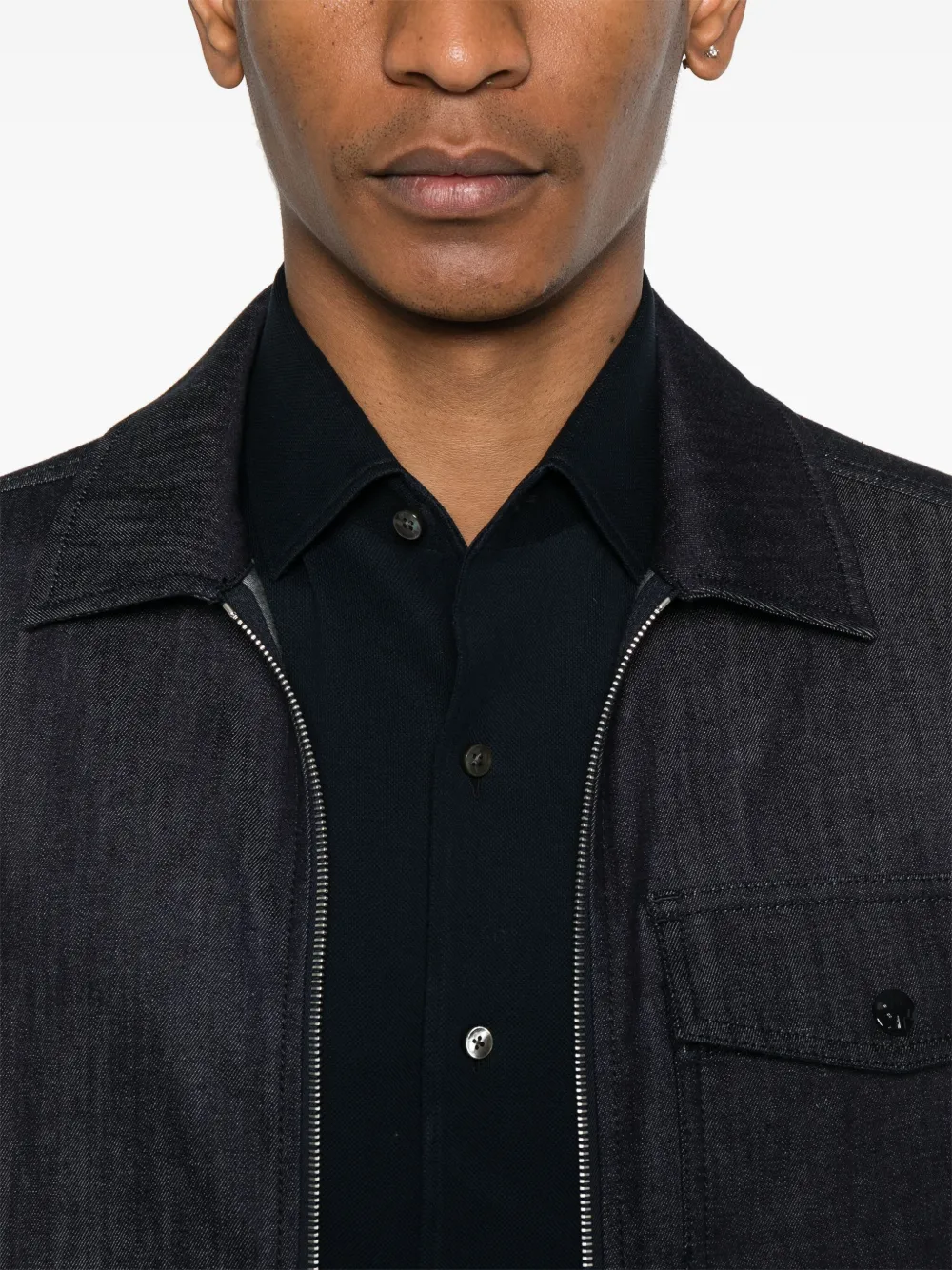 Zegna Piqué overhemd Blauw