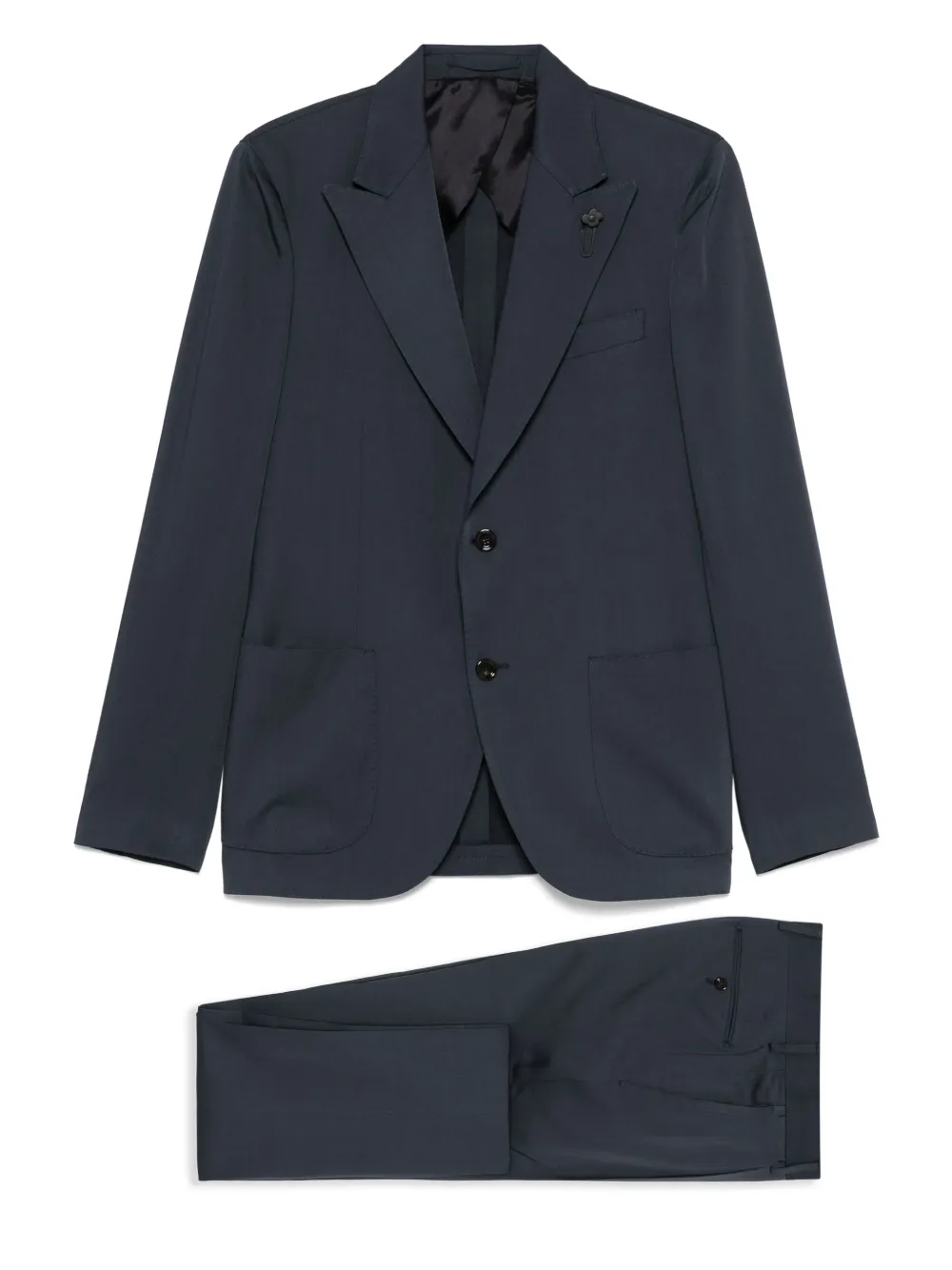 Lardini ブローチディテール スーツ - ブルー Lardini ブローチディテール スーツ - ブルー