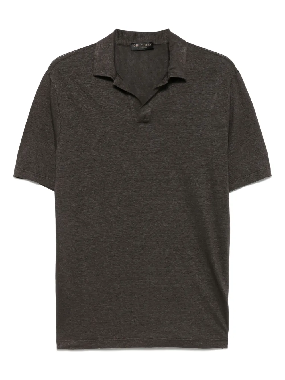 Dell'oglio Linen Polo Shirt In Brown