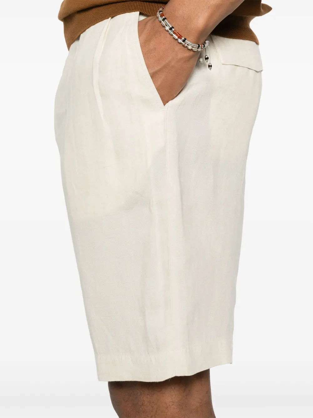 Zegna Linnen shorts Beige