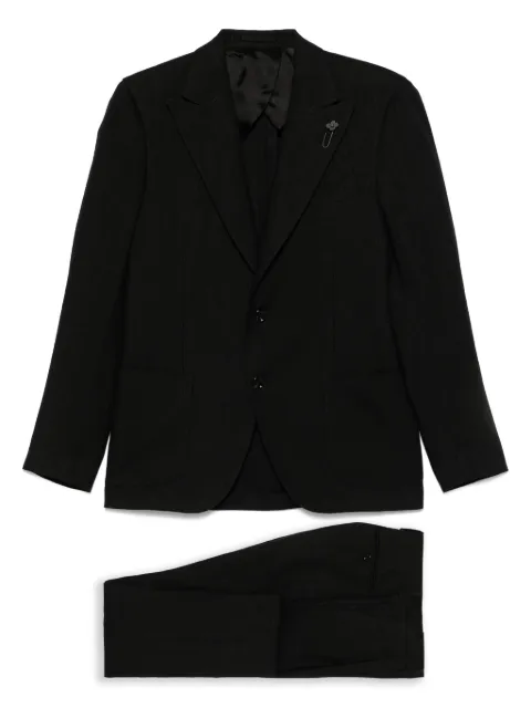 Lardini brooch-detail suit