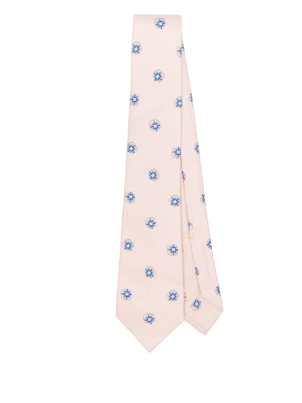 Kiton Zijden stropdas met patroon Roze