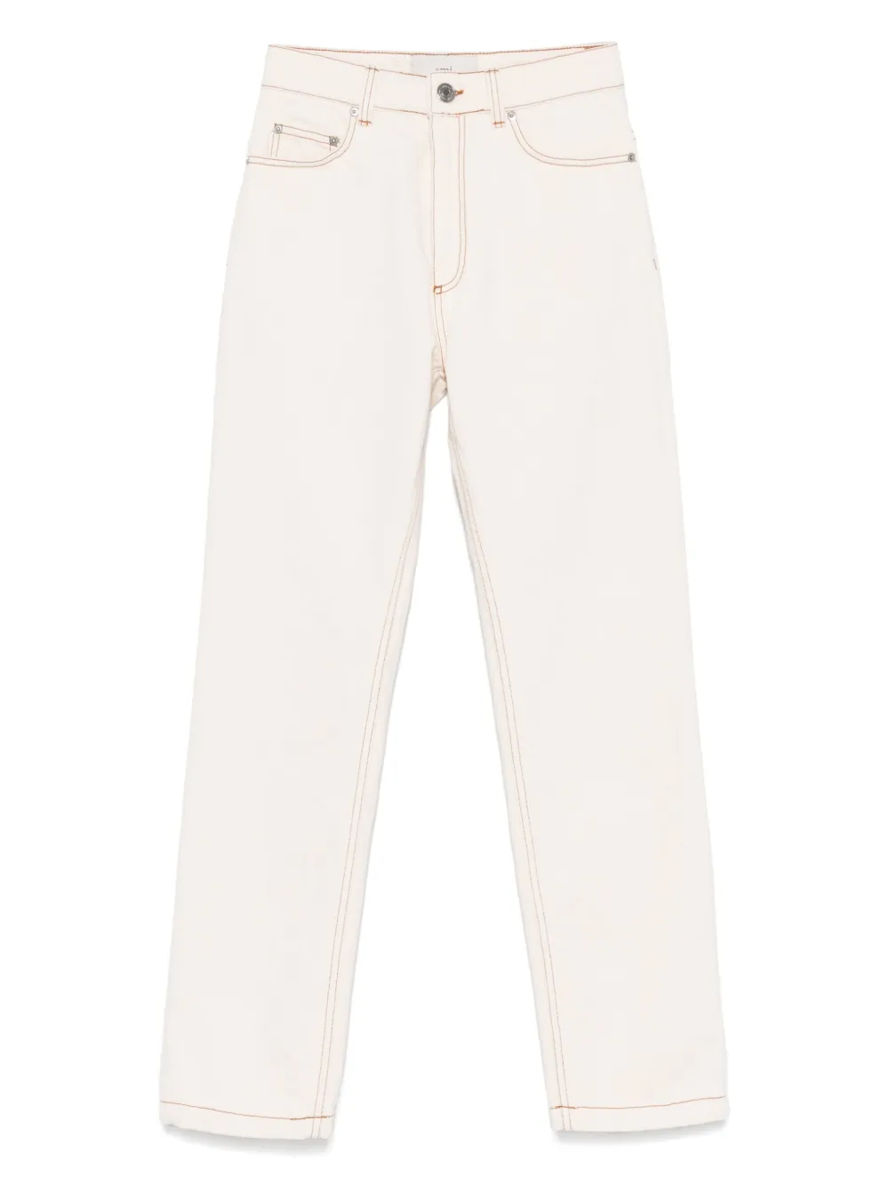 AMI Paris Jeans met contrasterend stiksel Beige
