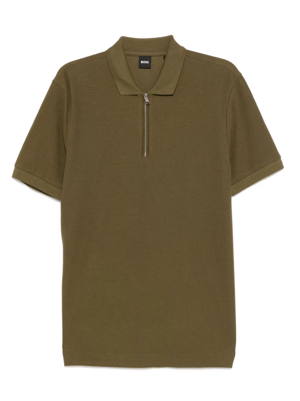 zip-up polo shirt