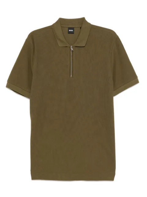 BOSS zip-up polo shirt