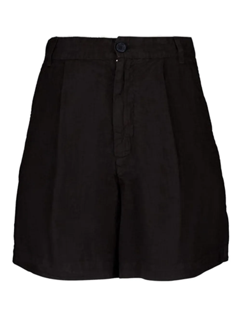 120% Lino pleated pocket shorts Zwart