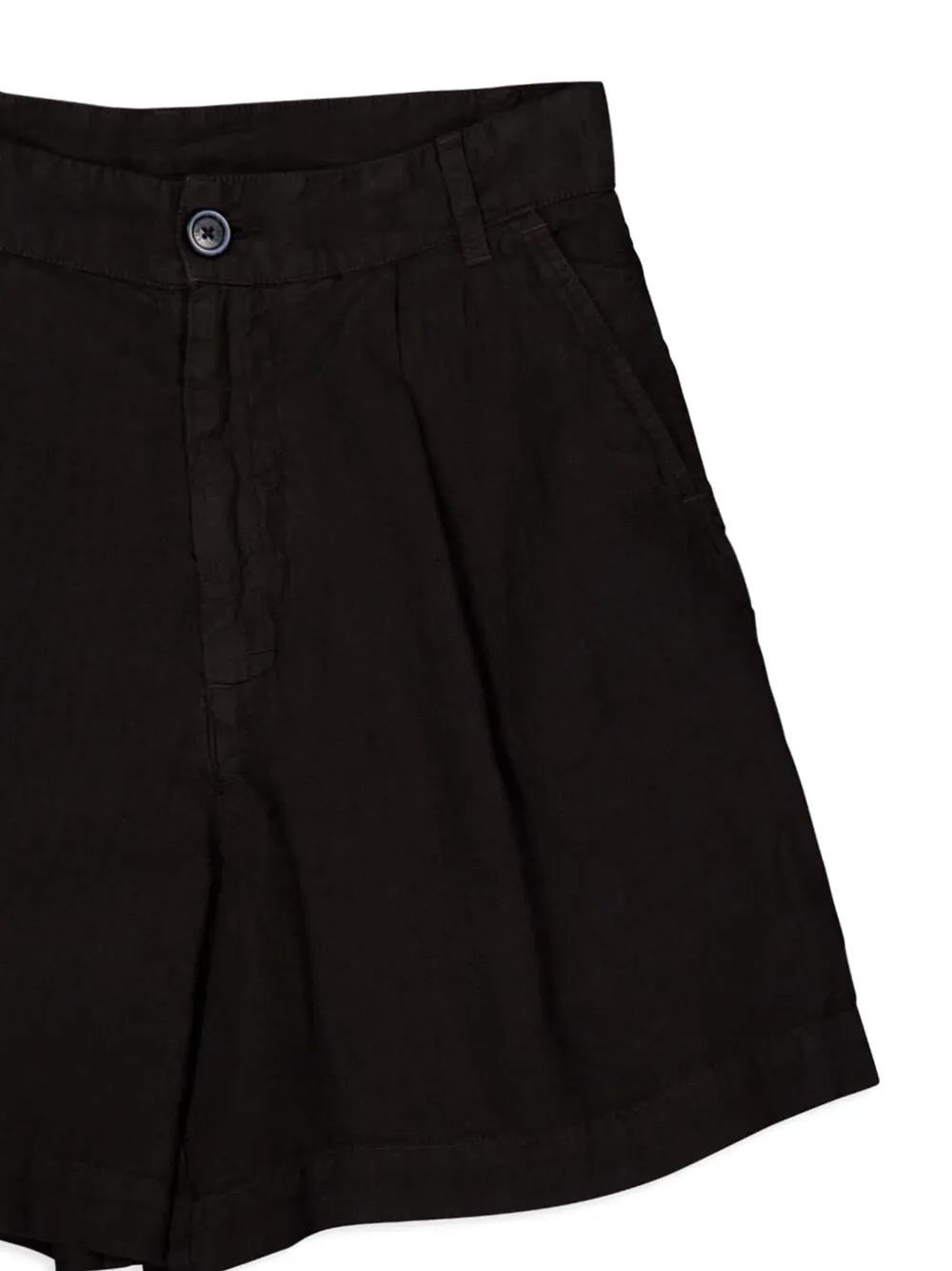 120% Lino Geplooide shorts met zak Zwart