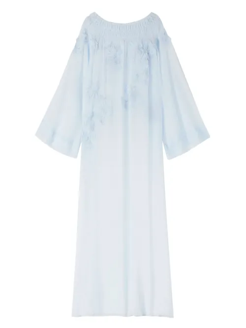 Robe transparente brodée à coupe longue - Ermanno Scervino - Modalova