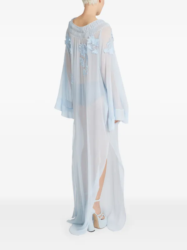ERMANNO SCERVINO AW ドレス-ロング ブルー系 Ermanno Scervino レーストリム ドレス | ブルー | FARFETCH JP