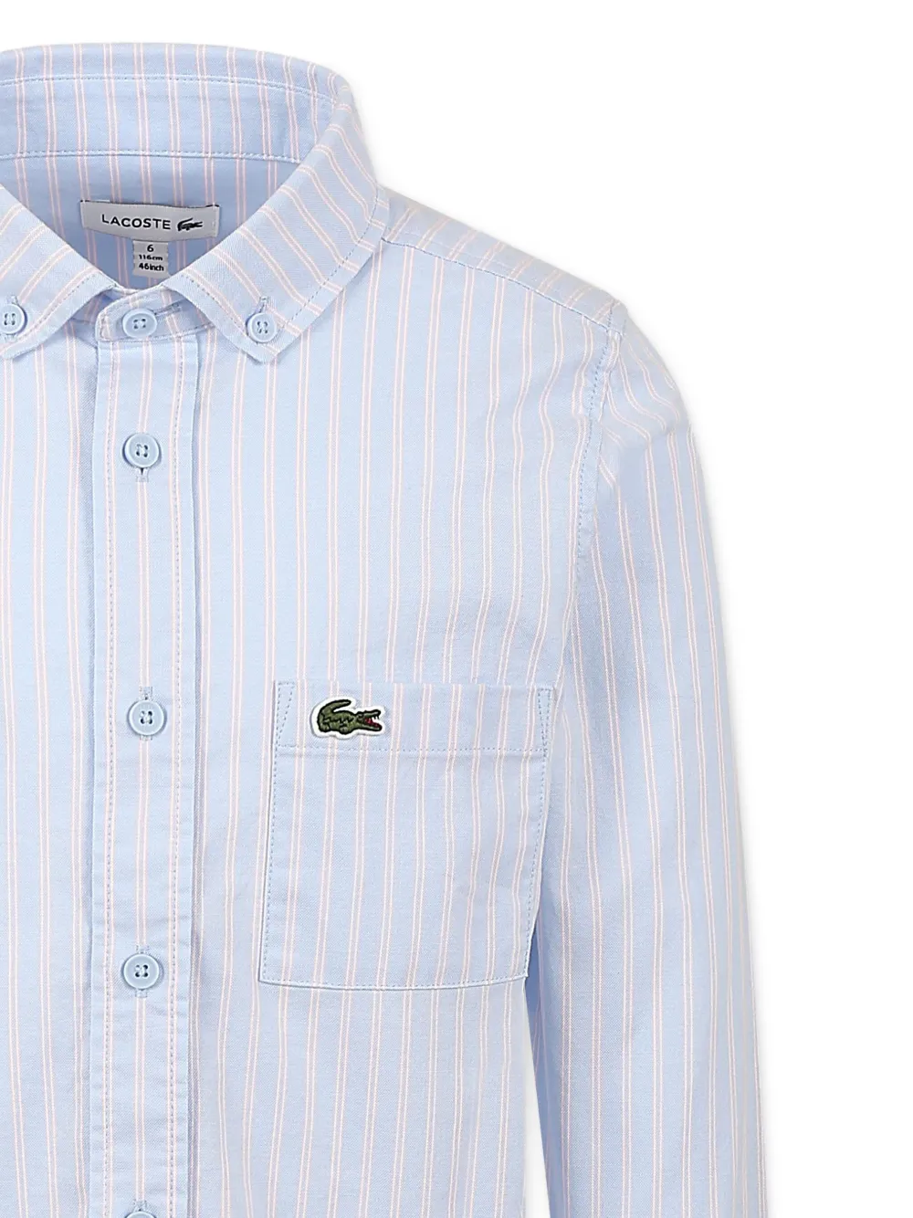 Lacoste Kids Gestreept shirt met geborduurd logo Blauw