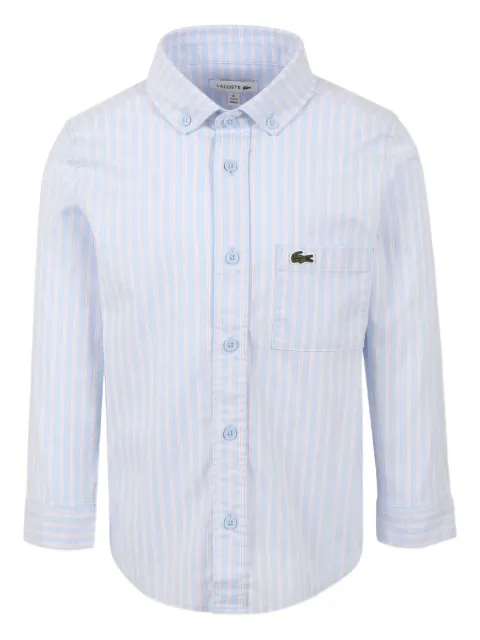 Lacoste Kids logo-embroidered striped shirt
