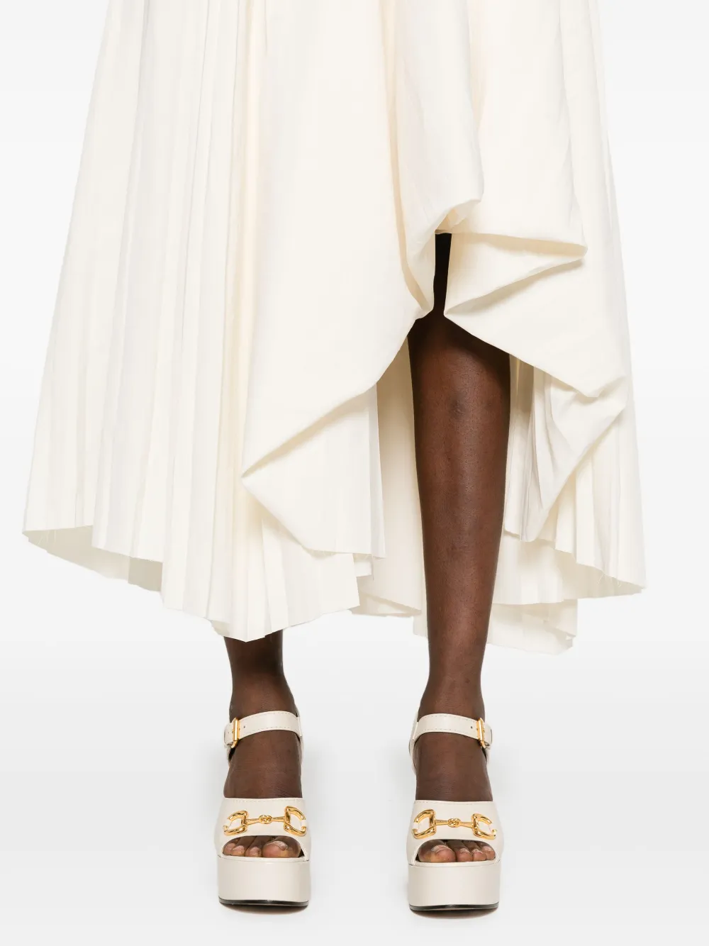 Alexander McQueen Asymmetrische midi-jurk Beige