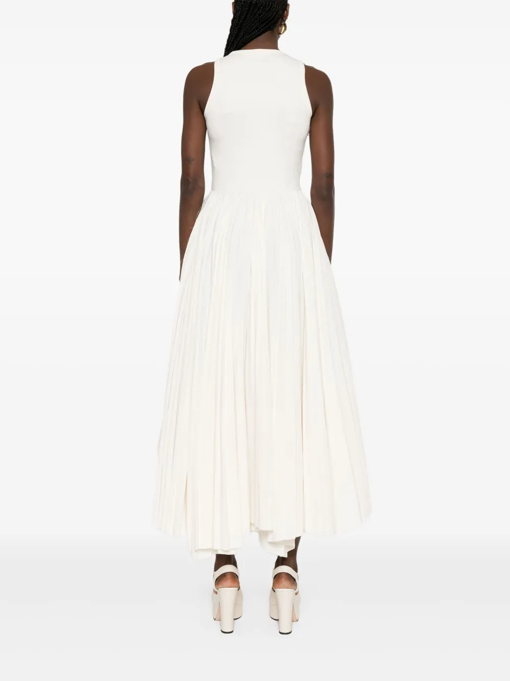 Alexander McQueen Asymmetrische midi-jurk Beige