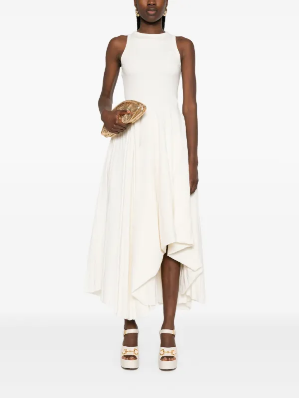 alexander mcqueen asymmetric dress Alexander Mc Queen Asymmetric Draped Midi Dress – Balardi
