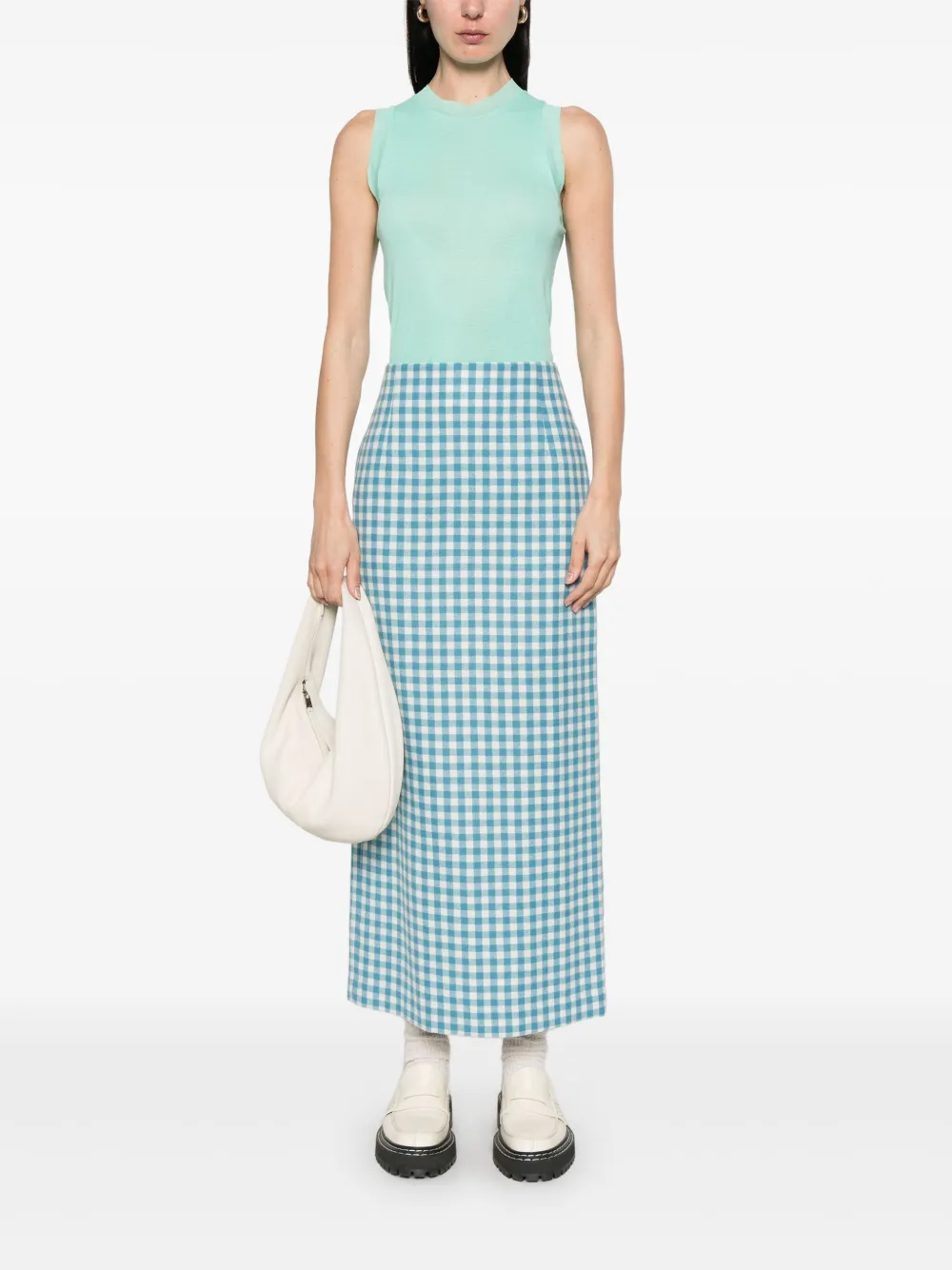 Auralee Airy maxi-rok - Blauw