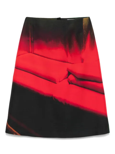 Jil Sander falda midi con estampado