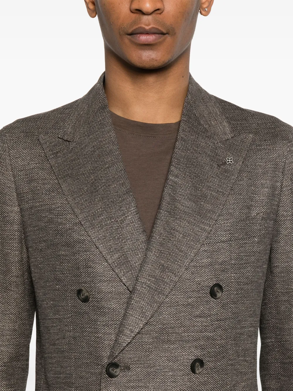 Shop Tagliatore Single-breasted Blazer In Brown