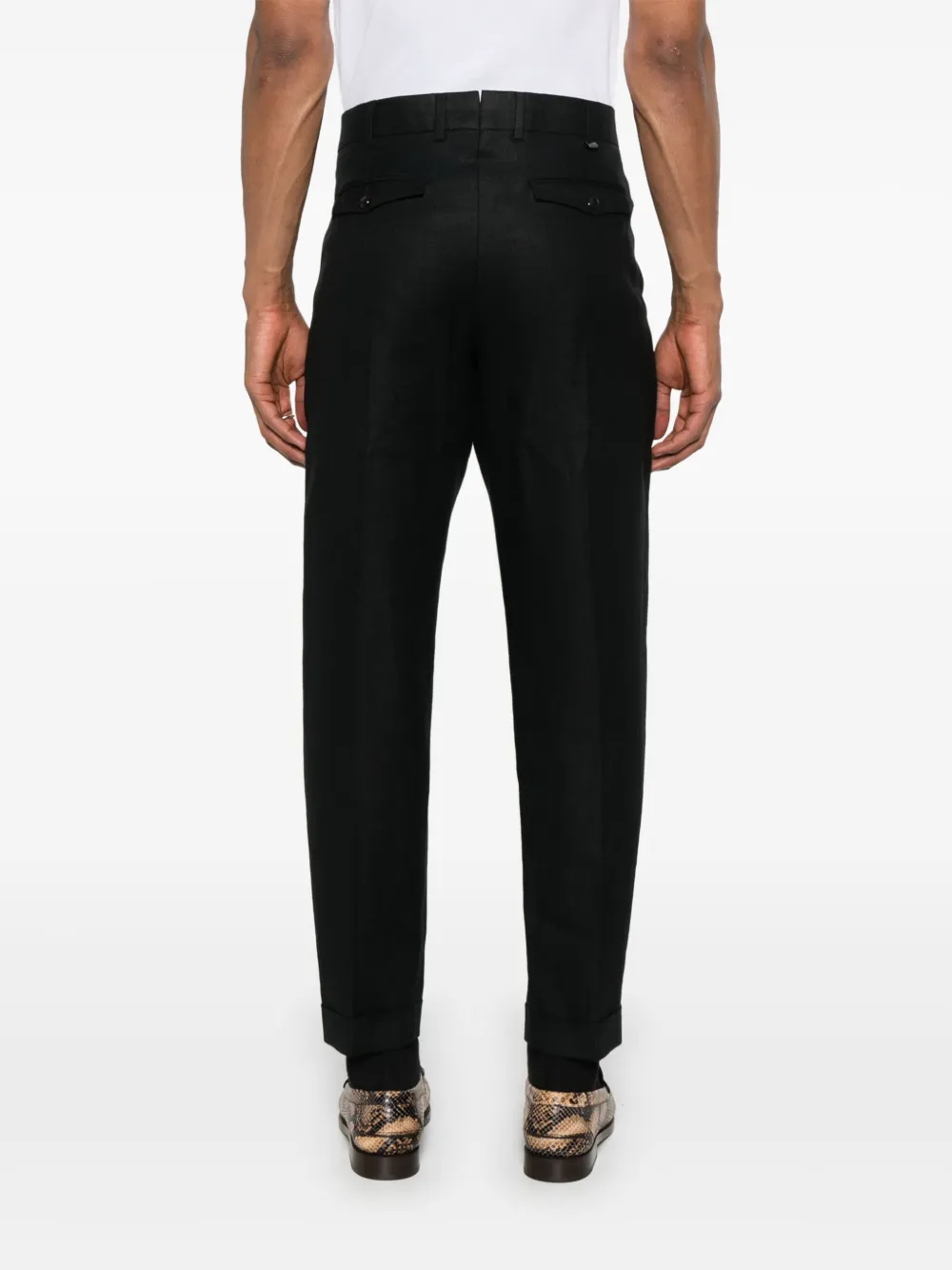 PT Torino Broek met geplooid detail Zwart