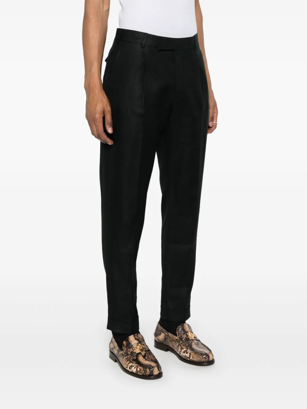 PT Torino Broek met geplooid detail Zwart
