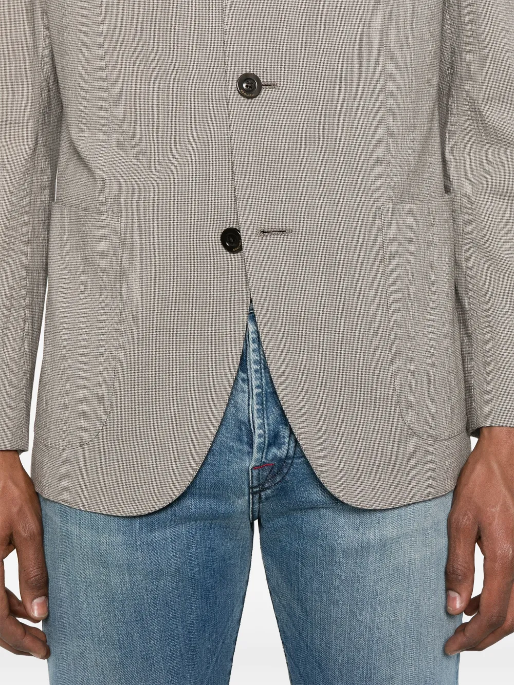 Boglioli Blazer met pied-de-poule print Grijs